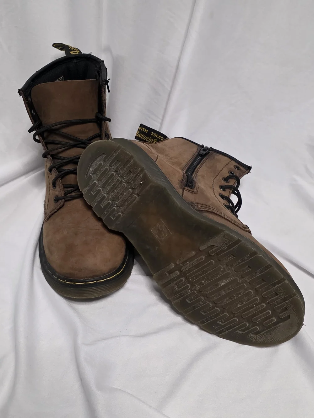 Dr. Martens Brown Lace-Up Leather Work Boots